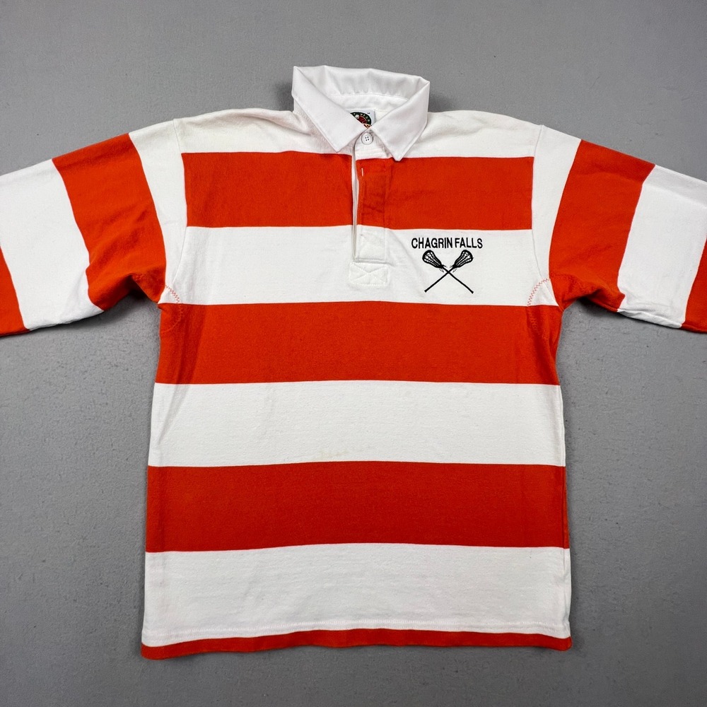 Barbarian Rugby Shirt Mens Medium Orange White Lacrosse Chagrin Falls NWOT - Picture 13 of 16